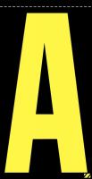 21JP45 Letter Label, A, Yellow/Black, PK 25