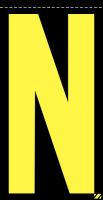 21JP58 Letter Label, N, Yellow/Black, PK 25