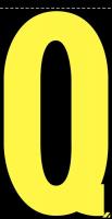 21JP61 Letter Label, Q, Yellow/Black, PK 25