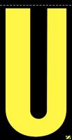 21JP65 Letter Label, U, Yellow/Black, PK 25