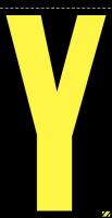 21JP69 Letter Label, Y, Yellow/Black, PK 25