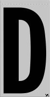 21JP84 Letter Label, D, Black/Silver, PK 25