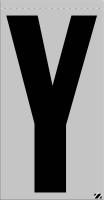 21JR06 Letter Label, Y, Black/Silver, PK 25