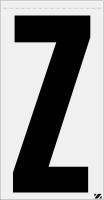 21JR07 Letter Label, Z, Black/Silver, PK 25