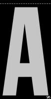21JR18 Letter Label, A, Silver/Black, PK 25