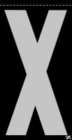 21JR41 Letter Label, X, Silver/Black, PK 25