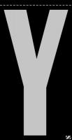 21JR42 Letter Label, Y, Silver/Black, PK 25