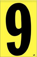 21JR53 Number Label, 9, Black/Yellow