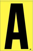 21JR54 Letter Label, A, Black/Yellow