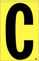 21JR56 Letter Label, C, Black/Yellow