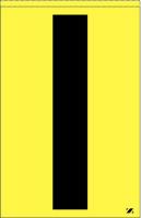 21JR62 Letter Label, I, Black/Yellow