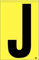 21JR63 Letter Label, J, Black/Yellow