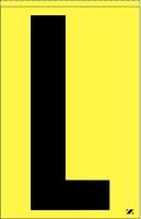 21JR65 Letter Label, L, Black/Yellow