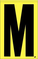 21JR66 Letter Label, M, Black/Yellow