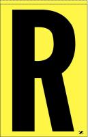 21JR71 Letter Label, R, Black/Yellow