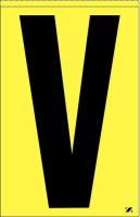 21JR75 Letter Label, V, Black/Yellow