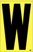 21JR76 Letter Label, W, Black/Yellow