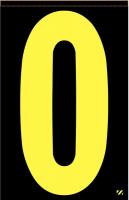 21JR80 Number Label, 0, Yellow/Black