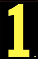 21JR81 Number Label, 1, Yellow/Black