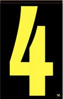 21JR84 Number Label, 4, Yellow/Black