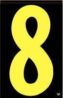 21JR88 Number Label, 8, Yellow/Black