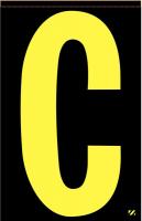 21JR92 Letter Label, C, Yellow/Black