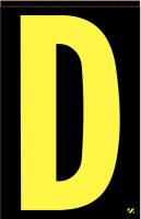 21JR93 Letter Label, D, Yellow/Black