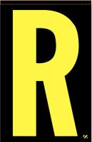 21JT08 Letter Label, R, Yellow/Black