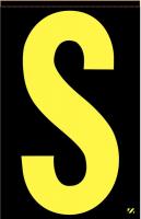 21JT09 Letter Label, S, Yellow/Black