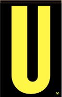 21JT11 Letter Label, U, Yellow/Black