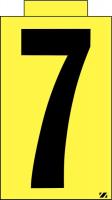 21JY33 Number Label, 7, Black/Yellow, PK 25