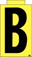 21JY37 Letter Label, B, Black/Yellow, PK 25