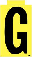 21JY42 Letter Label, G, Black/Yellow, PK 25