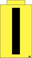 21JY44 Letter Label, I, Black/Yellow, PK 25