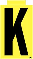 21JY46 Letter Label, K, Black/Yellow, PK 25