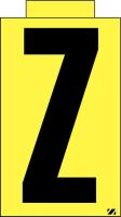 21JM88 Letter Label, Z, Black/Yellow, PK 25