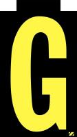 21JN06 Letter Label, G, Yellow/Black, PK 25