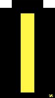 21JY80 Letter Label, I, Yellow/Black, PK 25