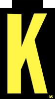 21JY82 Letter Label, K, Yellow/Black, PK 25