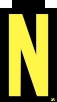 21JN13 Letter Label, N, Yellow/Black, PK 25