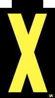 21JY95 Letter Label, X, Yellow/Black, PK 25