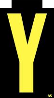 21JN24 Letter Label, Y, Yellow/Black, PK 25