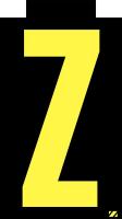 21JN25 Letter Label, Z, Yellow/Black, PK 25