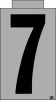 21JU69 Number Label, 7, Black/Silver