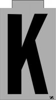 21JZ19 Letter Label, K, Black/Silver, PK 25