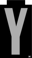 21JN96 Letter Label, Y, Silver/Black, PK 25