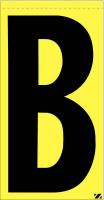 21JZ82 Letter Label, B, Black/Yellow, PK 25