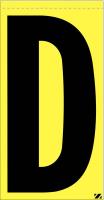 21JZ84 Letter Label, D, Black/Yellow, PK 25