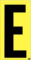 21JZ85 Letter Label, E, Black/Yellow, PK 25