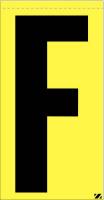 21JZ86 Letter Label, F, Black/Yellow, PK 25
